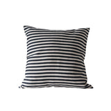 26 Square Cotton Woven Striped Pillow, Black