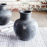 13.6 Blk Terra Cotta Vase
