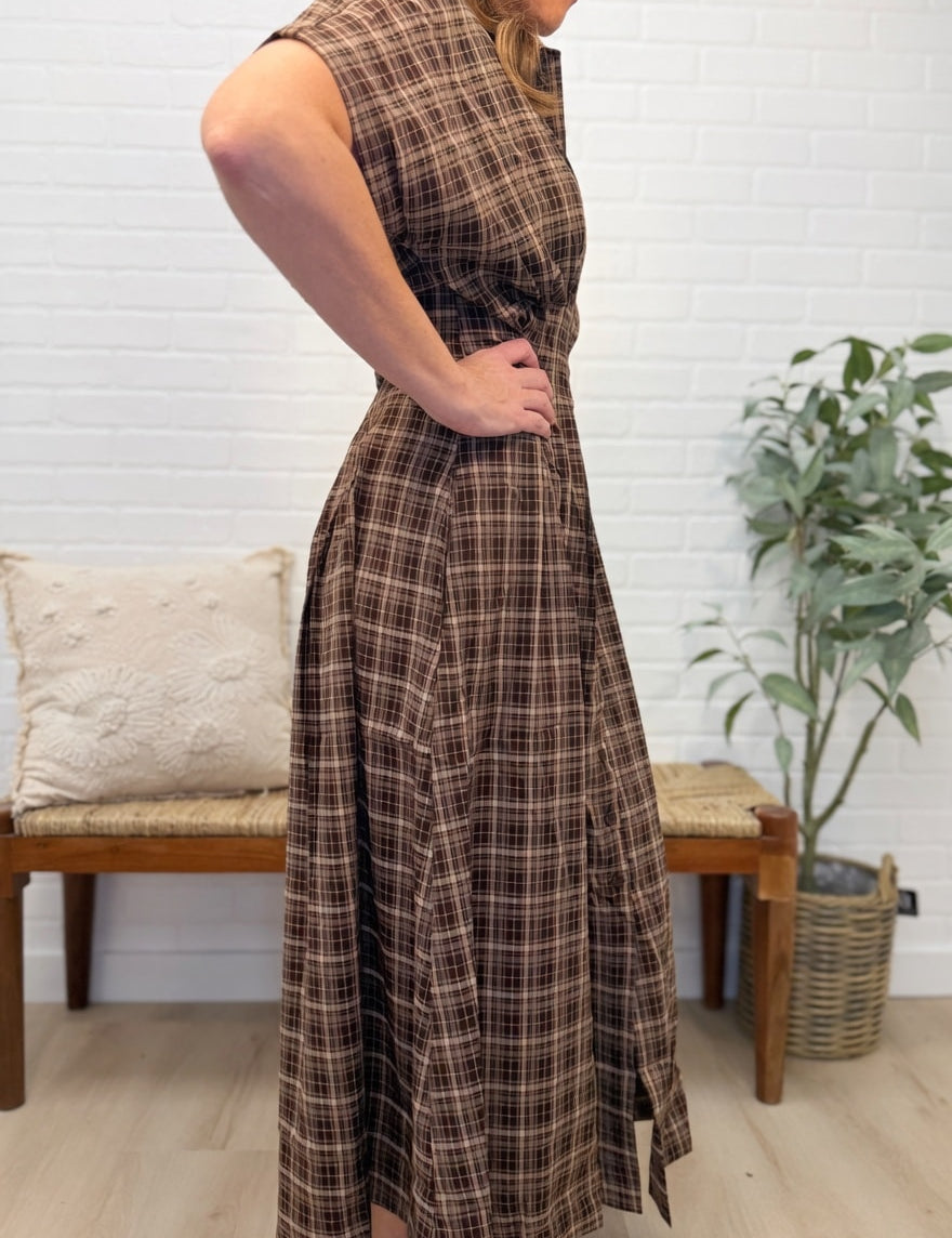 Corset Bodice A-line Midi Dress - 80% Polyester 15% Rayon 5% Spandex
