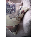 20sq Cotton Printed Pillow W Abstract Design &gold Foil