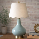 22.5 Pale Green Glass Table Lamp