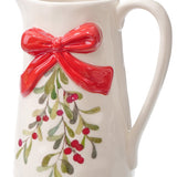 Cer Leaf/berry/bow Pitcher