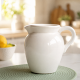 7.7 White Ceramic Pitcher Vase