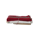 S/3 Woven Cotton Striped Tea Towels & Mango Wood Serving Board