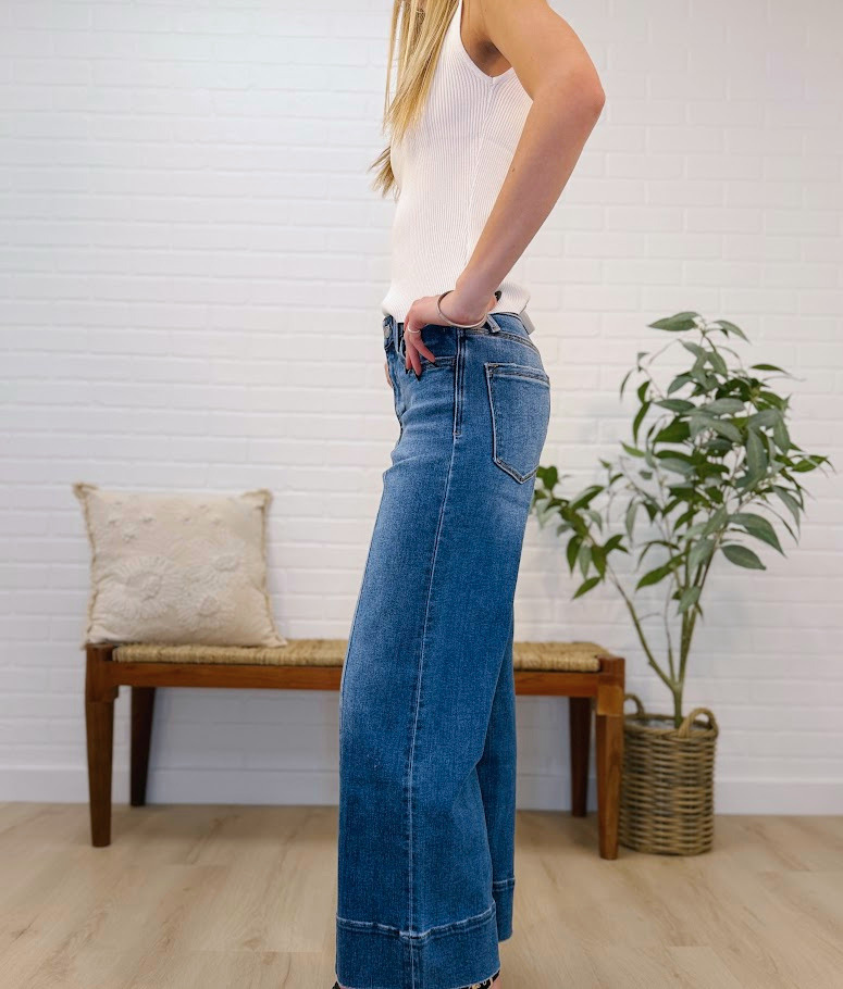 Hr Ankle Wide Denim