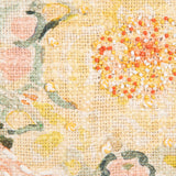 12sq Cotton Slub Pillow W Flowers, Embroidery & Fringe