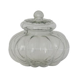 Ribbed Glass Jar W/ Lid
