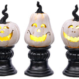 Res Mini Wht Led Pumpkin 3 Asst