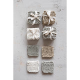 S/4 4 Square Crochet Cotton Coastersset Of 4, 4 Colors