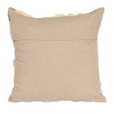 18sq Cotton Slub Pillow W Tufted Flowers, Yellow
