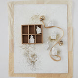 Stoneware House Shaped Ornaments White