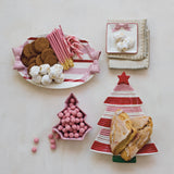 Hand-painted Stoneware Dish W Bow, White, Pink & Red