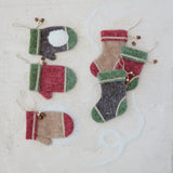Fabric Stocking Ornament W Pinecone 3 Styles