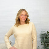 Basic Crop Sweater Top - 55% Acrylic 28% Pbt 17% Nylon