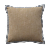 Woven Cotton Pillow W Striped Flange Edge, Yellow