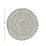 15 Round Recycled Cotton Blend Crocheted Placemat