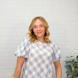 Plaid Puff Sleeve Top