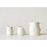 6-1/4l X 4-3/4w X 4-1/2h Stoneware Pitcher, White