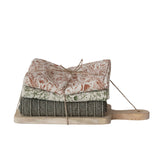 S/4 (3) Cotton Stonewashed Tea Towels & Mangowood Serving Board