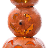 Mtl Triple Stack Curly Stem Led Pumpkin