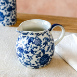 7 Blue Floral Squat Pitcher