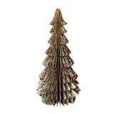Recycled Paper Folding Honeycomb Tree W Gold Glitter Edge