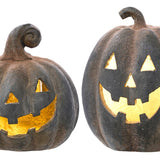 Mgo Rustic Ack-o-lantern Pumpkin 2 Asst