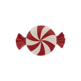 Hand-painted Ceramic Candy Shaped Plate Red & White