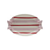 Hand-painted Stoneware Dish W Bow, White, Pink & Red