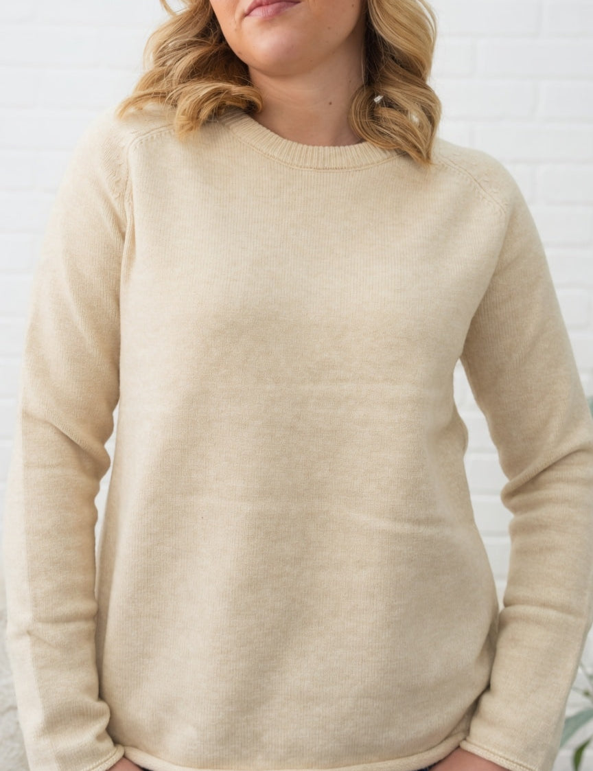 Basic Crop Sweater Top - 55% Acrylic 28% Pbt 17% Nylon