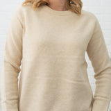 Basic Crop Sweater Top - 55% Acrylic 28% Pbt 17% Nylon
