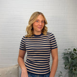 Classic Crewneck Short Sleeve Sweater Top