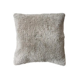 20square Cotton Tufted Pillow W Chambray Back, Sage Color