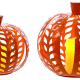 Lg Mtl Leaf Cutout Pumpkin W Led/candle