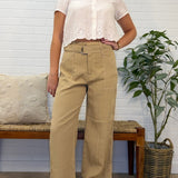 Wide Leg Woven Pants W/ Belt