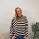 Oversized Stripe Long Sleeve Top