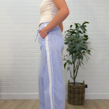 Wide Check Pants W/ Lace Trim