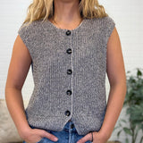 Marled Button Down Knit Sweater Vest