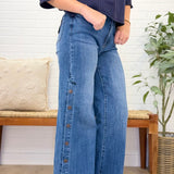 High Rise Wide Leg With Snap Buttons