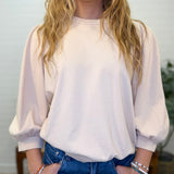 Puff Sleeve French Terry Top