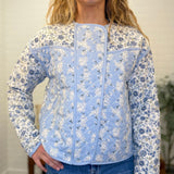 Floral Zip Up Quilted Jacket