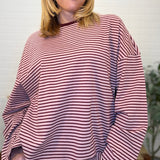 Striped Oversized L/s Knit Top