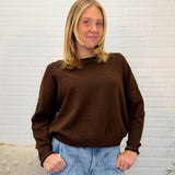 Contrast Trim Long Sleeve Sweater