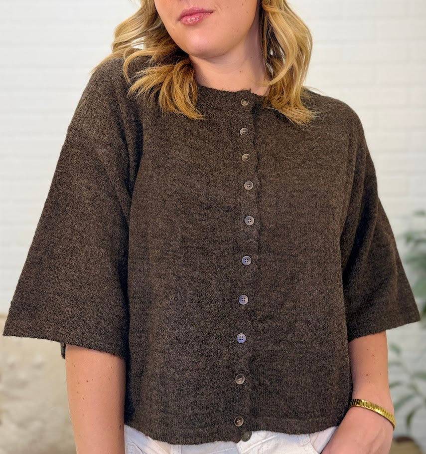 Button Down Knit Sweater Cardigan
