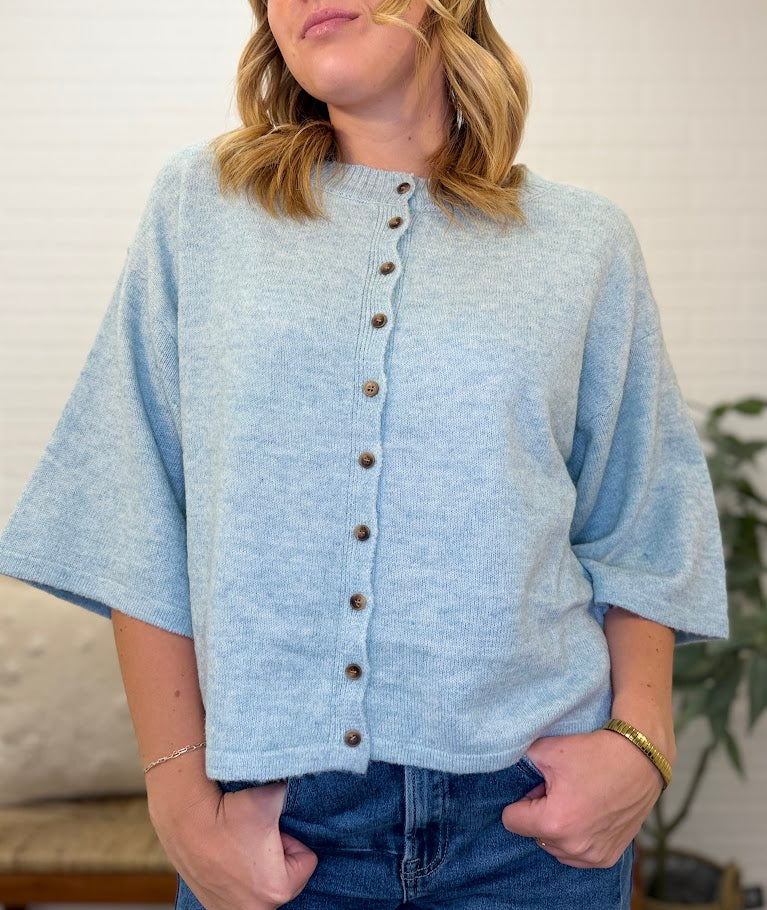 Button Down Knit Sweater Cardigan