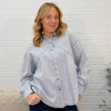 Mineral Washed Chambray Long Sleeve Top