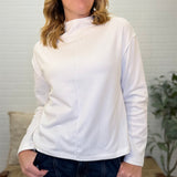 Long Sleeve Mock Neck Brushed Rib Top
