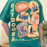 Real Adventure Front/back Mineral Green T-shirt