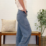 Mineral Washed Wide Leg Casual Comfy Pants