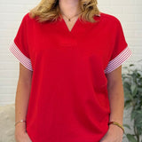 Drop Shoulder Collared Heavy Knit Top